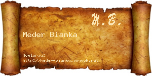 Meder Bianka névjegykártya